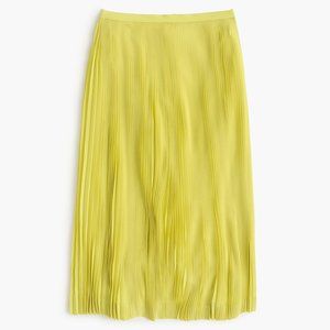 NWT Micro Pleated Midi Skirt in Lemon Sorbet (Yellow) J. Crew Spring 2016